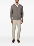 Boggi Milano knitted sweatshirt full-zip hoodie in superfine merino